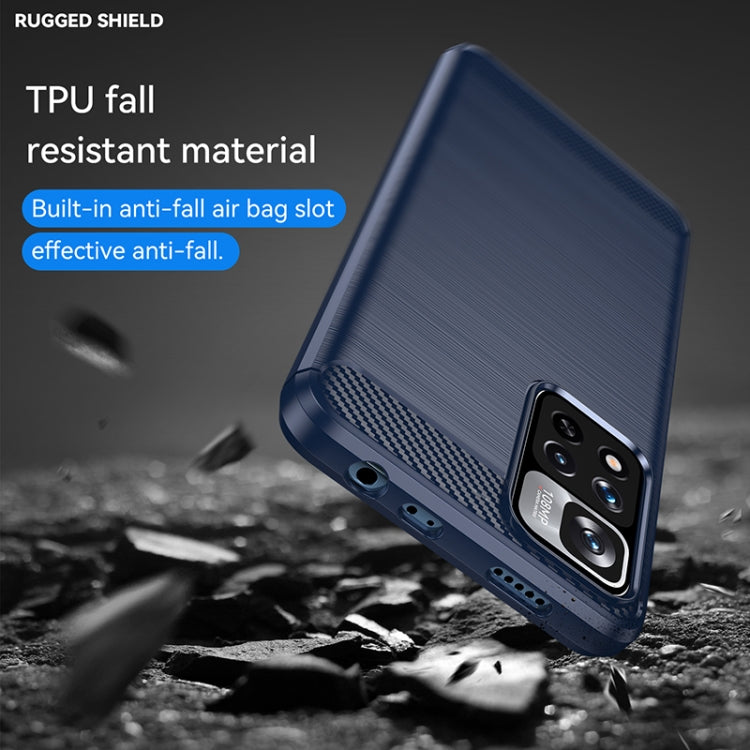 For Xiaomi Redmi Note 11 Pro / Note 11 Pro+ Brushed Texture Carbon Fiber TPU Case(Navy Blue) - Xiaomi Cases by buy2fix | Online Shopping UK | buy2fix