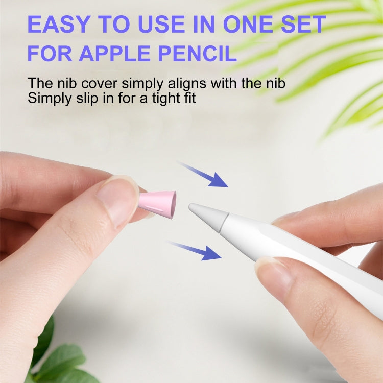 8 PCS / Set Fiber Texture Nib Protector For Apple Pencil(White) - Pencil Accessories by buy2fix | Online Shopping UK | buy2fix