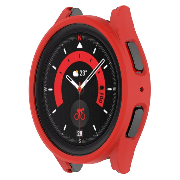 For Samsung Galaxy Watch5 Pro 45mm Half Coverage Hollowed PC Protective Case(Red) - Smart Wear by buy2fix | Online Shopping UK | buy2fix