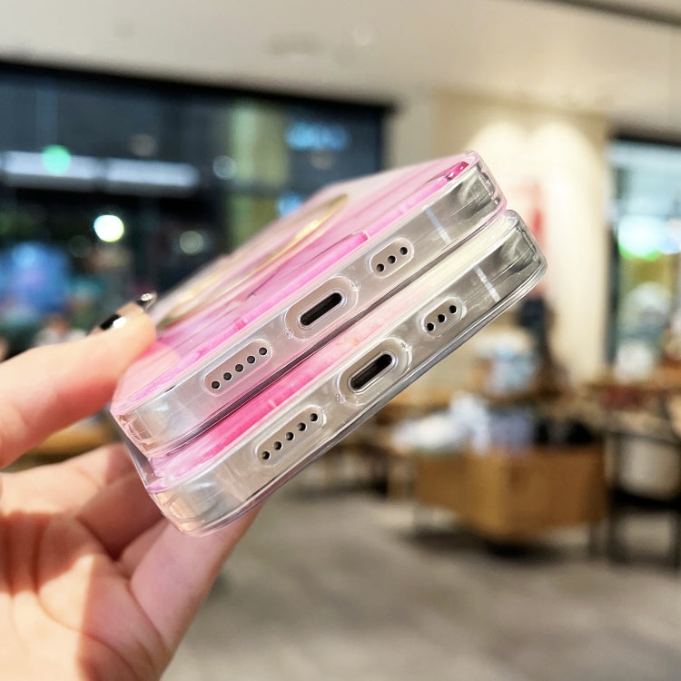 For iPhone 13 Pro Gilt Marble Magsafe Phone Case (Pink) - iPhone 13 Pro Cases by buy2fix | Online Shopping UK | buy2fix