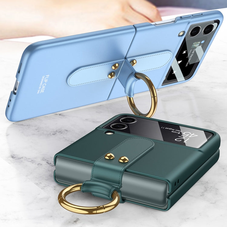 For Samsung Galaxy Z Flip4 GKK Ultra-thin PC Full Coverage Phone Flip Case with Ring Holder(Purple) - Galaxy Z Flip4 5G Cases by GKK | Online Shopping UK | buy2fix