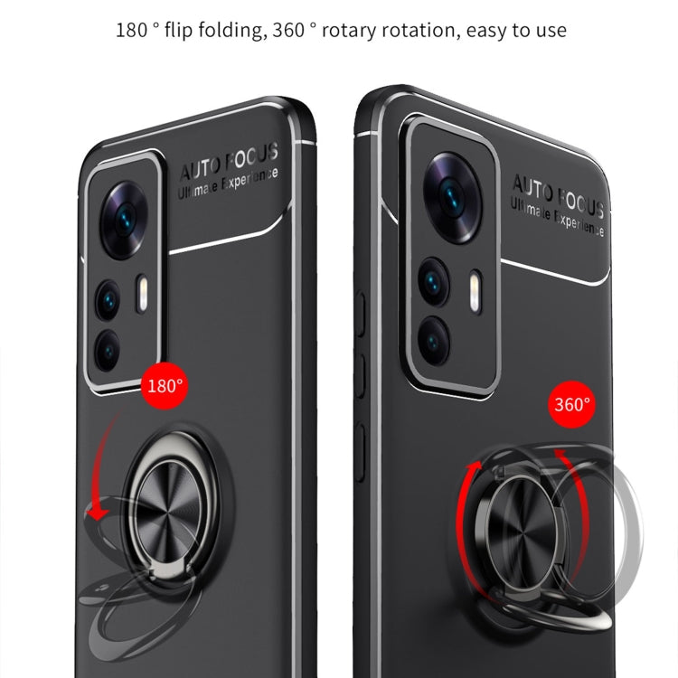 For Xiaomi Redmi K50 Ultra / 12T / 12T Pro Metal Ring Holder TPU Phone Case(Black+Red) - Xiaomi Cases by buy2fix | Online Shopping UK | buy2fix