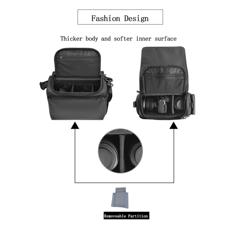 CADeN D73 Camera Sling Bag Water-resistant Shockproof Camera Handbag, Size:28 x 15 x 20cm Black - Camera Accessories by CADeN | Online Shopping UK | buy2fix