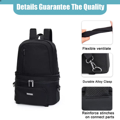 CADeN D30 Detachable Dual Uses Professional SLR Camera Backpack Shockproof Bags(Black) - Camera Accessories by CADeN | Online Shopping UK | buy2fix