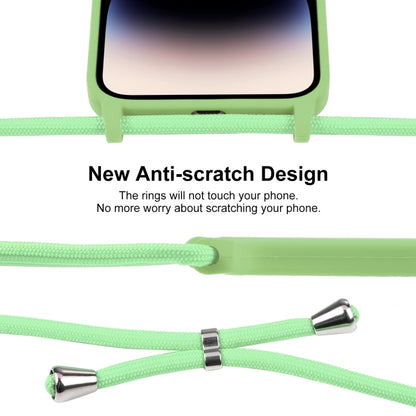 For iPhone 14 Pro Max Crossbody Lanyard Liquid Silicone Case(Matcha Green) - iPhone 14 Pro Max Cases by buy2fix | Online Shopping UK | buy2fix