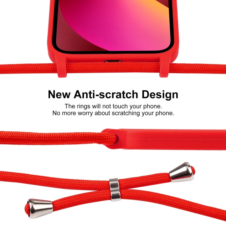 For iPhone 13 Crossbody Lanyard Liquid Silicone Case(Red) - iPhone 13 Cases by buy2fix | Online Shopping UK | buy2fix