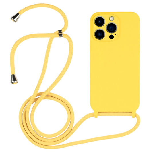 For iPhone 13 Pro Max Crossbody Lanyard Liquid Silicone Case(Yellow) - iPhone 13 Pro Max Cases by buy2fix | Online Shopping UK | buy2fix