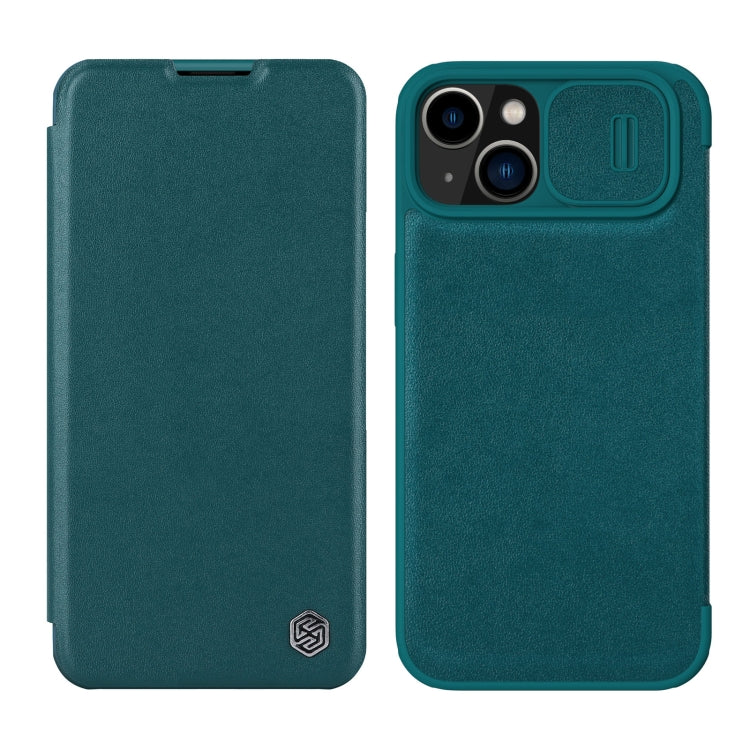 For iPhone 14 NILLKIN QIN Series Pro Leather Phone Case(Green) - iPhone 14 Cases by NILLKIN | Online Shopping UK | buy2fix