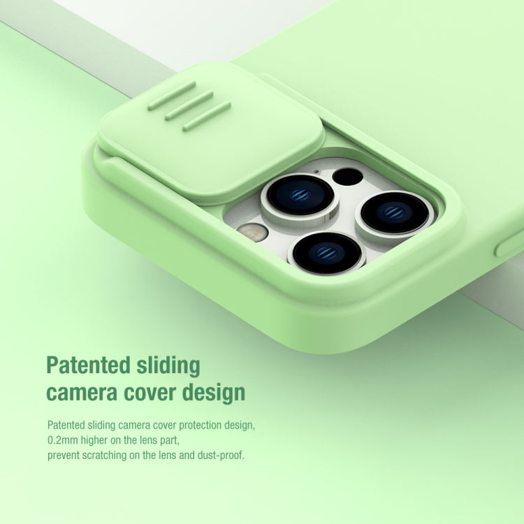For iPhone 14 Pro NILLKIN CamShield MagSafe Liquid Silicone Phone Case(Green) - iPhone 14 Pro Cases by NILLKIN | Online Shopping UK | buy2fix