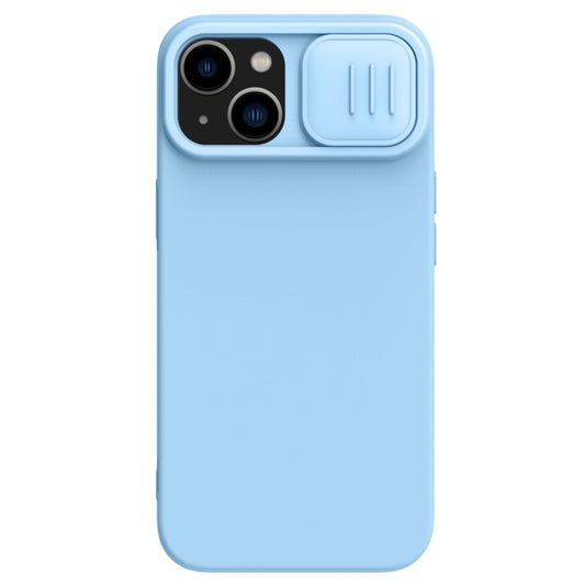 For iPhone 14 NILLKIN CamShield Liquid Silicone Phone Case (Sky Blue) - iPhone 14 Cases by NILLKIN | Online Shopping UK | buy2fix