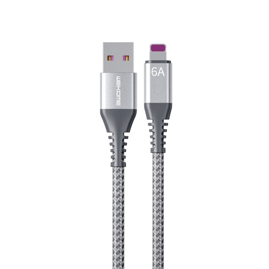 WEKOME WDC-169I Raython Series 6A USB to 8 Pin Fast Charge Data Cable Length: 1m(Silver) - Normal Style Cable by WK | Online Shopping UK | buy2fix