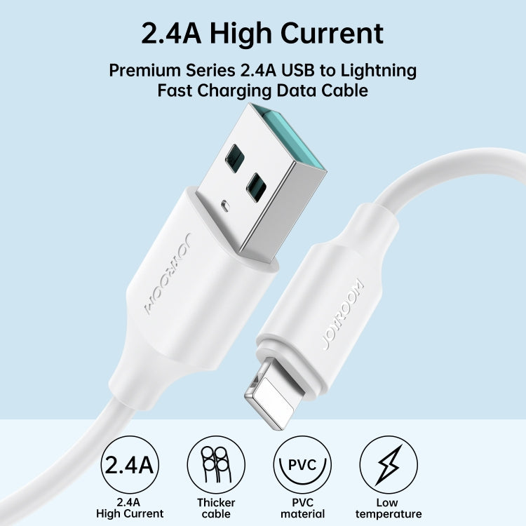 JOYROOM S-UL012A9 2.4A USB to 8 Pin Fast Charging Data Cable, Length:1m(Black) - Normal Style Cable by JOYROOM | Online Shopping UK | buy2fix