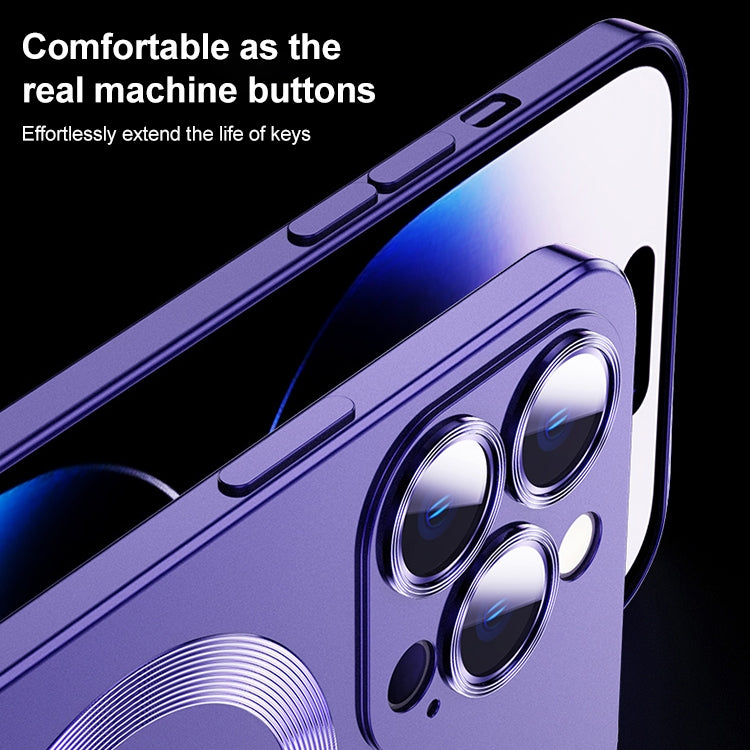 For iPhone 14 Pro Max Liquid Lens Protector Magsafe Phone Case(Dark Purple) - iPhone 14 Pro Max Cases by buy2fix | Online Shopping UK | buy2fix