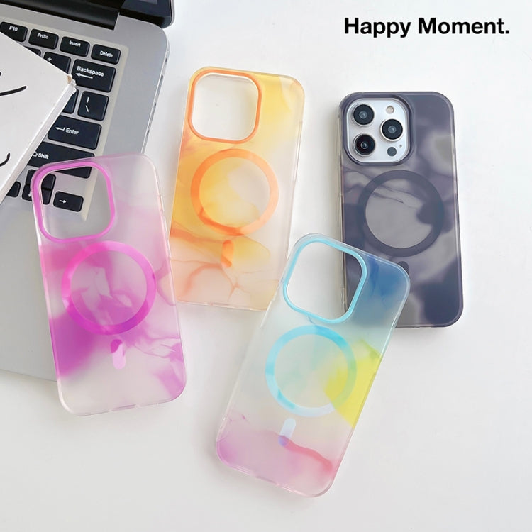 For iPhone 14 Watercolor Magsafe Phone Case(Yellow) - iPhone 14 Cases by buy2fix | Online Shopping UK | buy2fix