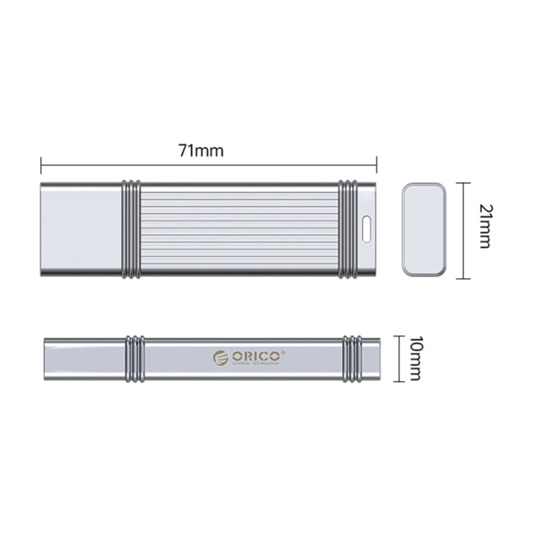 ORICO 256GB Type-C USB3.2 Gen1 USB Flash Drive, Read 260MB/s, Write 50MB/s (Silver) - USB Flash Drives by ORICO | Online Shopping UK | buy2fix