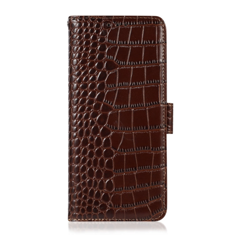 For Samsung Galaxy S23+ 5G Crocodile Top Layer Cowhide Leather Phone Case(Brown) - Galaxy S23+ 5G Cases by buy2fix | Online Shopping UK | buy2fix