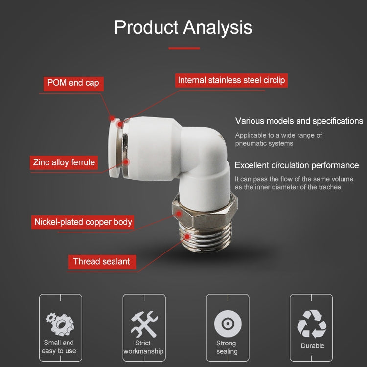 PL12-04 LAIZE PL Elbow Pneumatic Quick Fitting Connector -  by LAIZE | Online Shopping UK | buy2fix