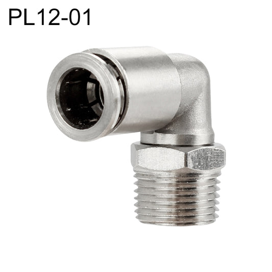 PL12-01 LAIZE Nickel Plated Copper Elbow Male Thread Pneumatic Quick Fitting Connector -  by LAIZE | Online Shopping UK | buy2fix