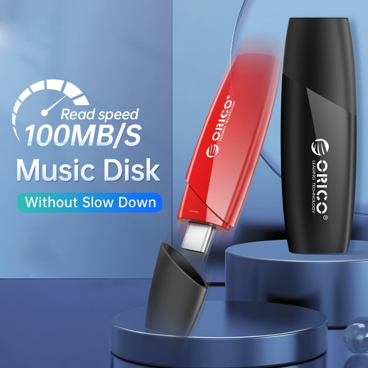 ORCIO USB3.0 U Disk Drive, Read: 100MB/s, Write: 15MB/s, Memory:128GB, Port:Type-C(Black) - USB Flash Drives by ORICO | Online Shopping UK | buy2fix