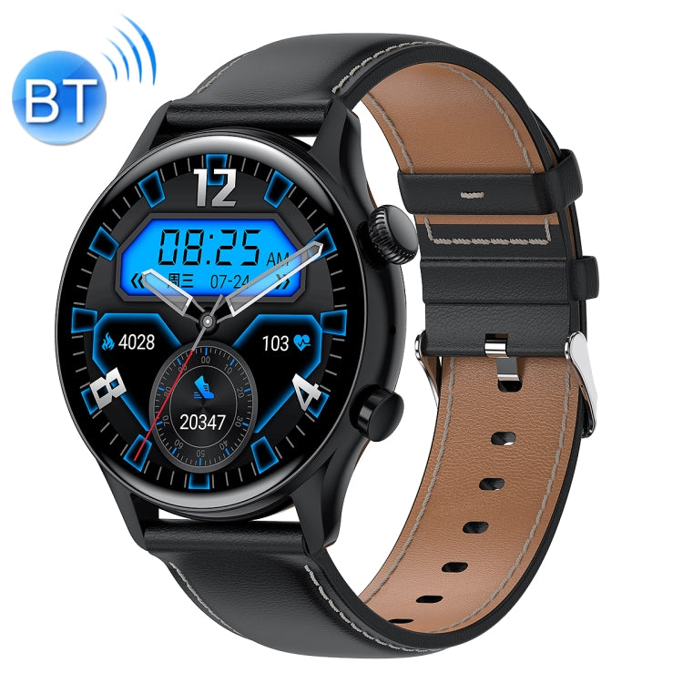 Ochstin 5HK8 Pro 1.36 inch Round Screen Blood Oxygen Blood Pressure Monitoring Bluetooth Smart Watch, Strap:Leather(Black) - Smart Wear by OCHSTIN | Online Shopping UK | buy2fix