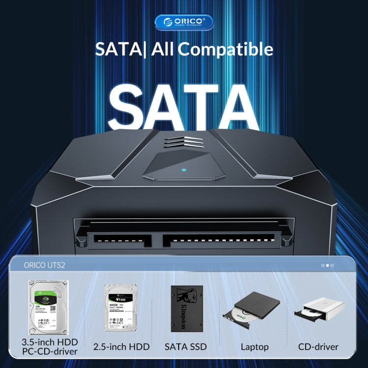 ORICO UTS2 USB 3.0 2.5-inch SATA HDD Adapter with 12V 2A Power Adapter, Cable Length:1m(US Plug) - USB to IDE / SATA by ORICO | Online Shopping UK | buy2fix