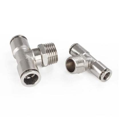 PB12-03 LAIZE Nickel Plated Copper Male Tee Branch Pneumatic Quick Connector -  by LAIZE | Online Shopping UK | buy2fix