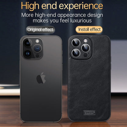 For iPhone 14 Pro Max SULADA Shockproof TPU + Handmade Leather Phone Case(Brown) - iPhone 14 Pro Max Cases by SULADA | Online Shopping UK | buy2fix