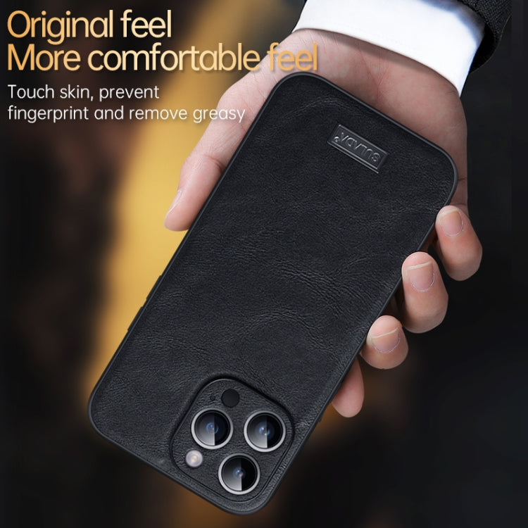 For iPhone 14 Pro Max SULADA Shockproof TPU + Handmade Leather Phone Case(Black) - iPhone 14 Pro Max Cases by SULADA | Online Shopping UK | buy2fix