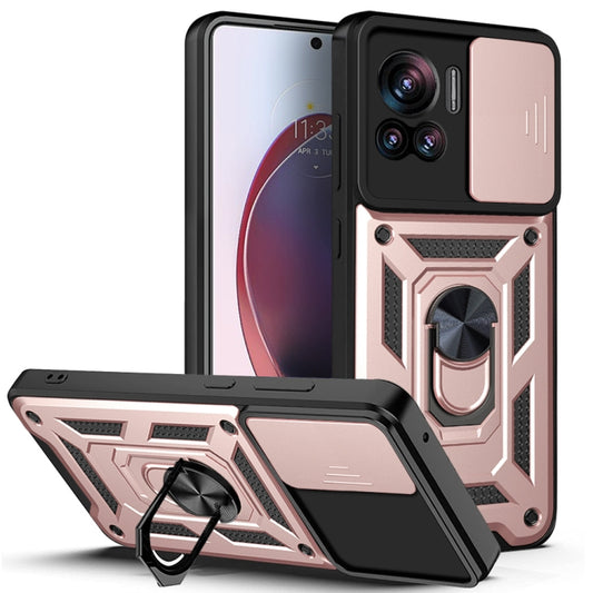 For Motorola Edge 30 Ultra Sliding Camera Cover Design TPU+PC Phone Case(Rose Gold) - Mobile Accessories by buy2fix | Online Shopping UK | buy2fix