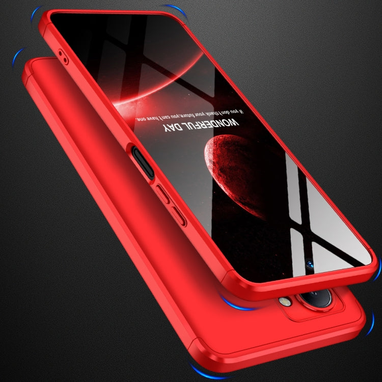 For Realme C33 GKK Three Stage Splicing Full Coverage PC Phone Case(Red) - Realme Cases by GKK | Online Shopping UK | buy2fix