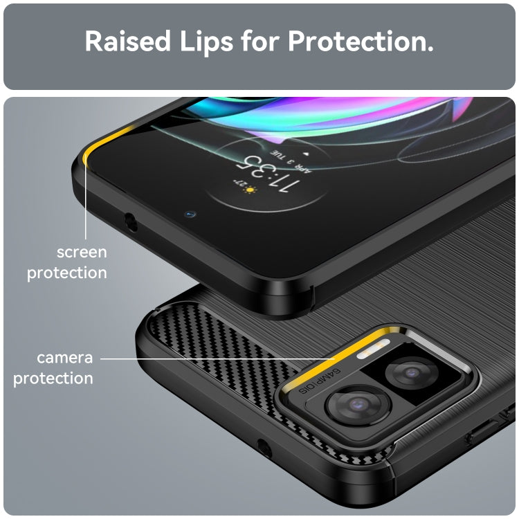 For Motorola Edge 30 Neo Brushed Texture Carbon Fiber TPU Phone Case(Black) - Motorola Cases by buy2fix | Online Shopping UK | buy2fix