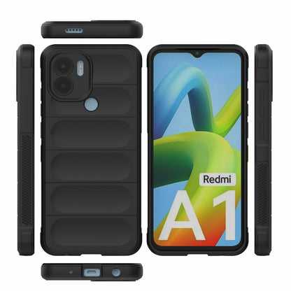For Xiaomi Redmi A1+ 4G Global Magic Shield TPU + Flannel Phone Case(Black) - Xiaomi Cases by buy2fix | Online Shopping UK | buy2fix