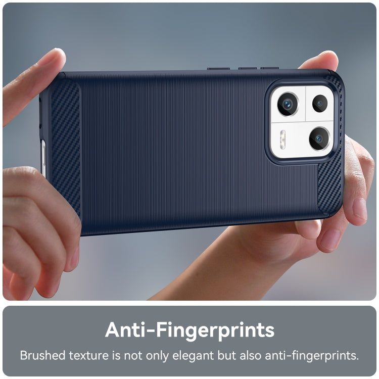 For Xiaomi 13 Brushed Texture Carbon Fiber TPU Phone Case(Blue) - 13 Cases by buy2fix | Online Shopping UK | buy2fix