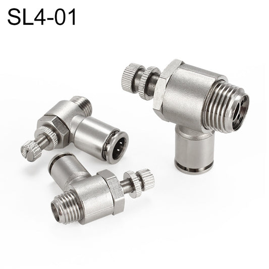 SL4-01 LAIZE Nickel Plated Copper Male Thread Throttle Valve Pneumatic Connector - Interface Series by LAIZE | Online Shopping UK | buy2fix