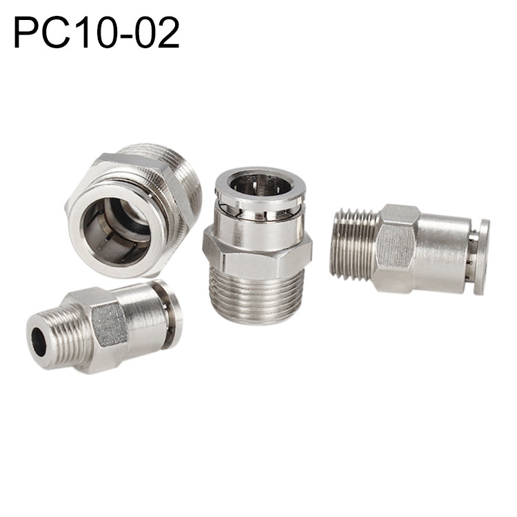 PC10-02 LAIZE Nickel Plated Copper Male Thread Straight Pneumatic Quick Connector -  by LAIZE | Online Shopping UK | buy2fix