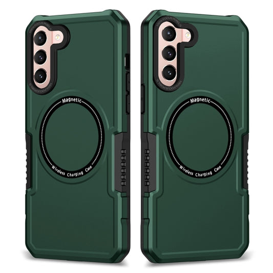 For Samsung Galaxy S22+ 5G MagSafe Shockproof Armor Phone Case(Dark Green) - Galaxy S22+ 5G Cases by buy2fix | Online Shopping UK | buy2fix