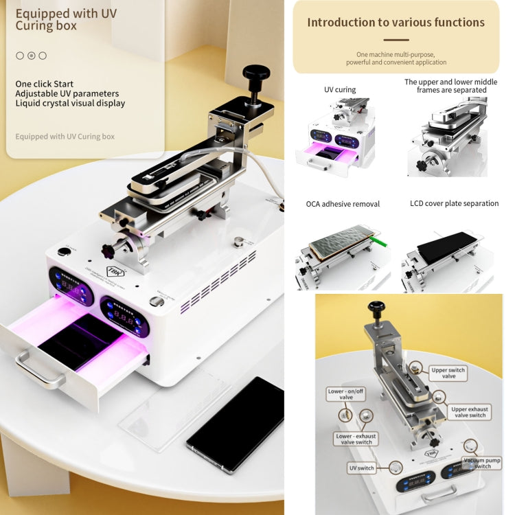 TBK 258S Intelligent Multi-function UV Cured Disassembly Machine, Plug:AU Plug - Repair & Spare Parts by TBK | Online Shopping UK | buy2fix