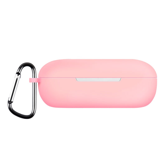 For Huawei FreeBuds SE Pure Color Bluetooth Earphone Silicone Case with Hook(Pink) - Huawei Earphone Case by buy2fix | Online Shopping UK | buy2fix