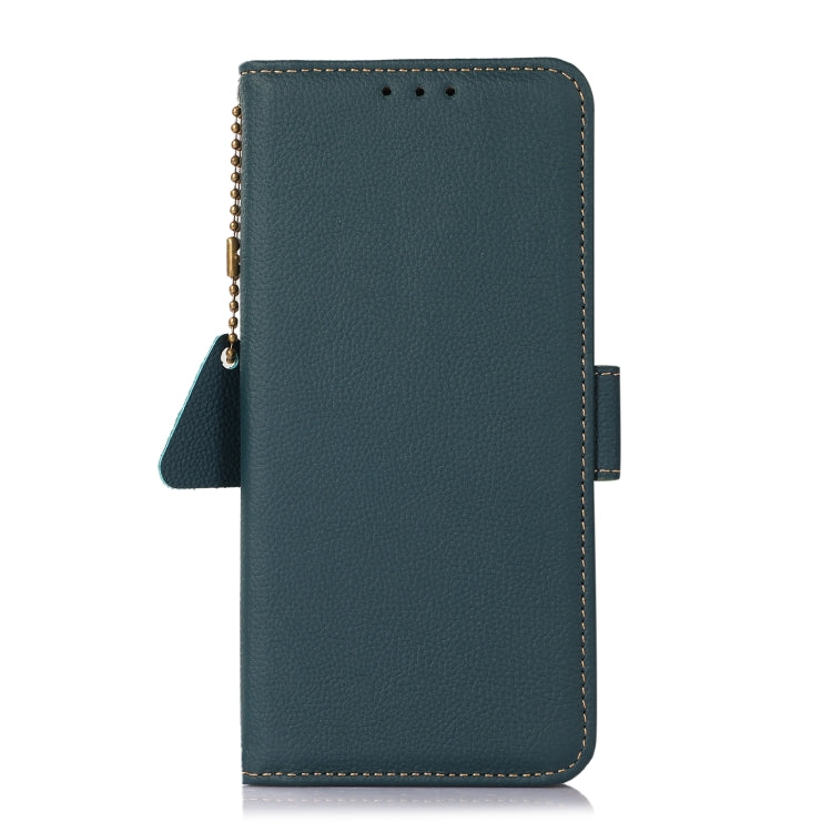 For Nokia X30 5G Side-Magnetic TJ Genuine Leather RFID Phone Case(Green) - Nokia Cases by buy2fix | Online Shopping UK | buy2fix