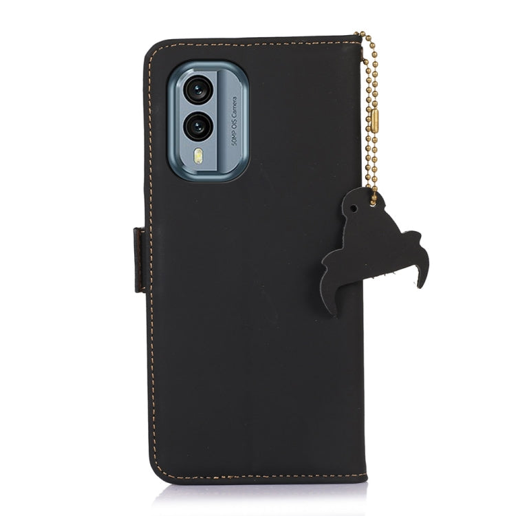 For Nokia X30 5G Genuine Leather Magnetic RFID Leather Phone Case(Black) - Nokia Cases by buy2fix | Online Shopping UK | buy2fix