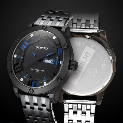 OCHSTIN 7255 Fashion Steel Strap Day-date Quartz Men Watch(Silver White) - Metal Strap Watches by OCHSTIN | Online Shopping UK | buy2fix