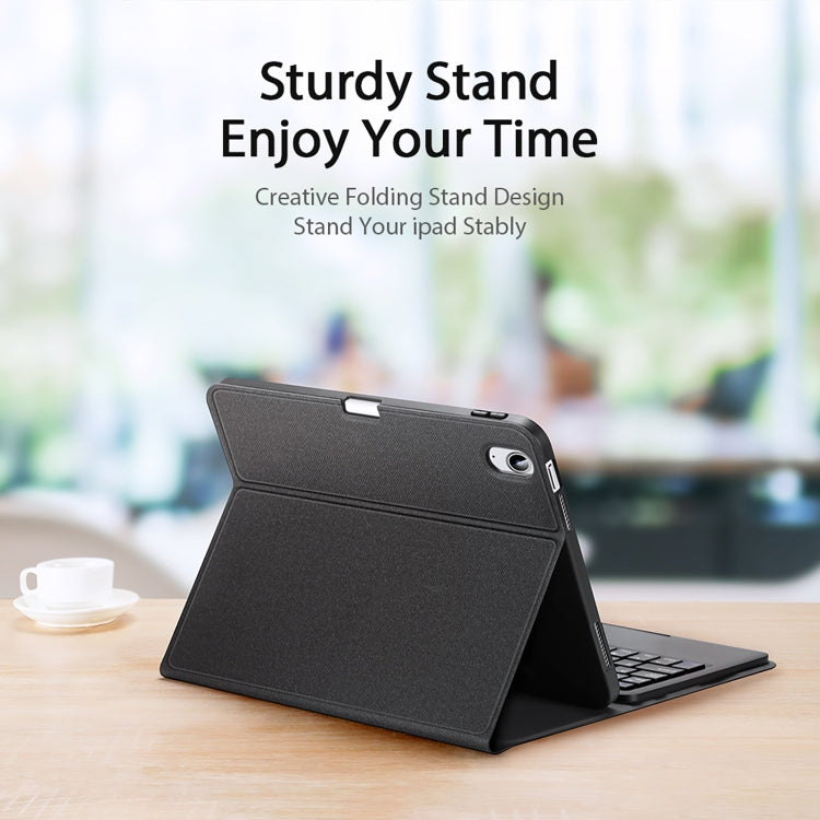 For iPad 10th Gen 10.9 2022 DUX DUCIS TK Series Bluetooth Keyboard Leather Case with Touchpad & Smart Sleep Function(Black) - Universal by DUX DUCIS | Online Shopping UK | buy2fix