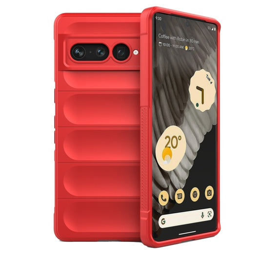 For Google Pixel 7 Pro Magic Shield TPU + Flannel Phone Case(Red) - Google Cases by buy2fix | Online Shopping UK | buy2fix