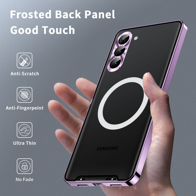 For Samsung Galaxy S23 5G MagSafe Magnetic Frosted Metal Phone Case(Purple) - Galaxy S23 5G Cases by buy2fix | Online Shopping UK | buy2fix