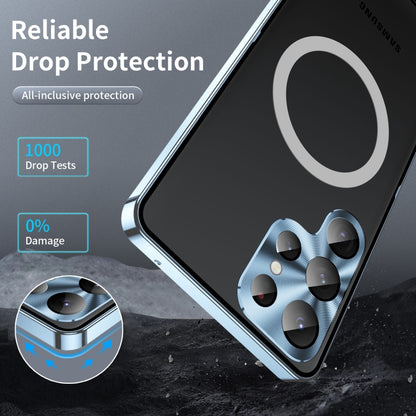 For Samsung Galaxy S23 Ultra 5G MagSafe Magnetic Frosted Metal Phone Case(Blue) - Galaxy S23 Ultra 5G Cases by buy2fix | Online Shopping UK | buy2fix