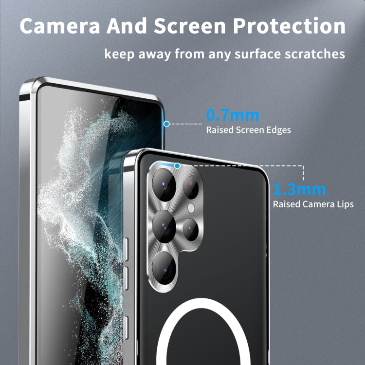 For Samsung Galaxy S23 Ultra 5G MagSafe Magnetic Frosted Metal Phone Case(Silver) - Galaxy S23 Ultra 5G Cases by buy2fix | Online Shopping UK | buy2fix