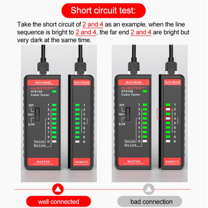 HABOTEST HT812A 2 in 1 Telephone Line Network Line Tester - Other Tester Tool by HABOTEST | Online Shopping UK | buy2fix