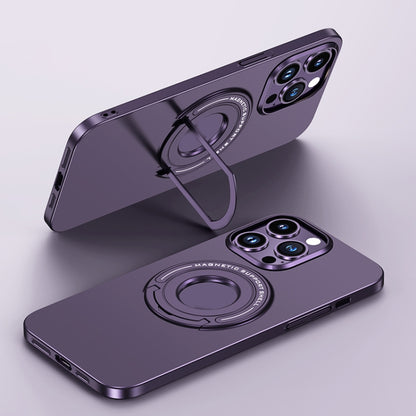 For iPhone 13 Pro Matte Magsafe Magnetic Phone Case with Trolley Holder(Night Purple) - iPhone 13 Pro Cases by buy2fix | Online Shopping UK | buy2fix