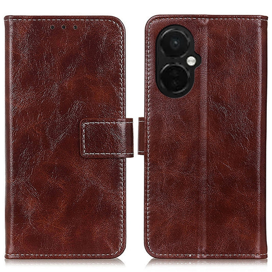 For OnePlus Nord CE 3 Lite Retro Crazy Horse Texture Leather Phone Case(Brown) - OnePlus Cases by buy2fix | Online Shopping UK | buy2fix
