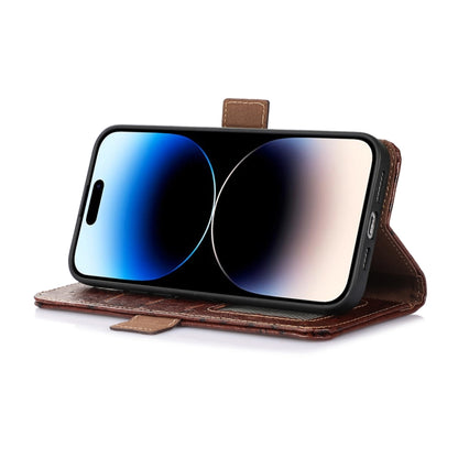 For Motorola Moto G73 5G Ostrich Pattern Genuine Leather RFID Phone Case(Coffee) - Motorola Cases by buy2fix | Online Shopping UK | buy2fix